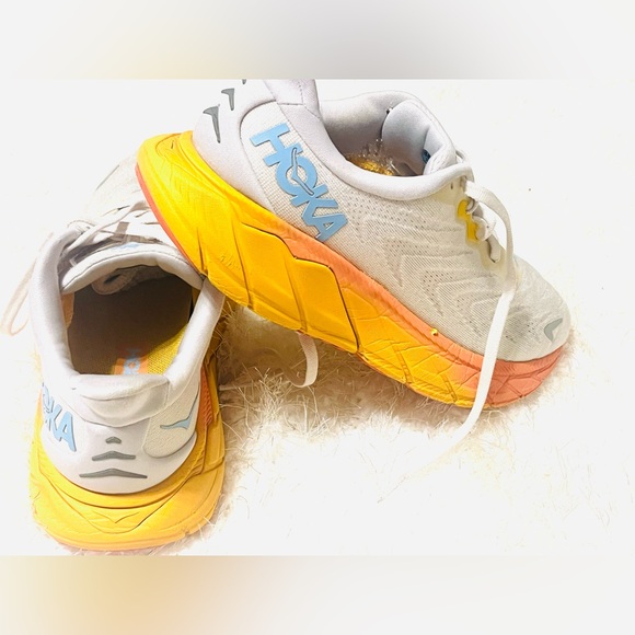 Hoka White and Yellow Athletic Shoes - Picture 7 of 17